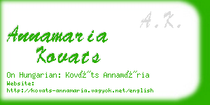 annamaria kovats business card